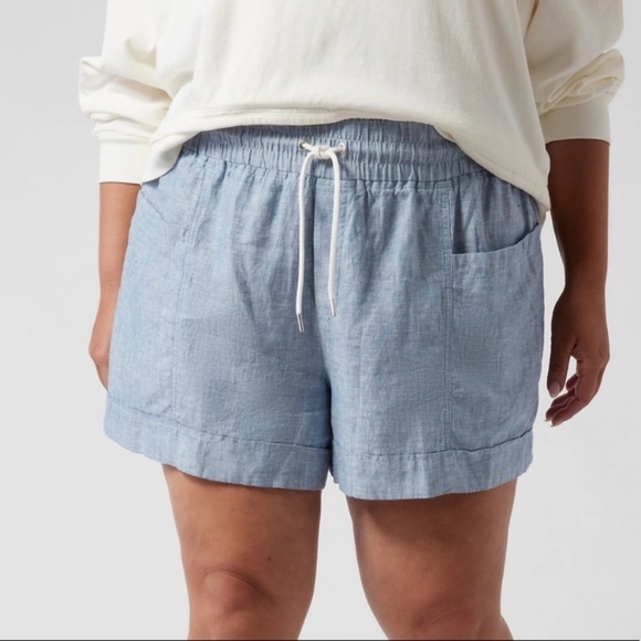 Athleta Pants - ATHLETA Cabo Linen Short in Chambray Blue New with tags